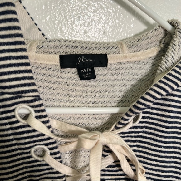 J. Crew Beach Cover up Poncho Blue Beige Stripes XS/S - Picture 10 of 12